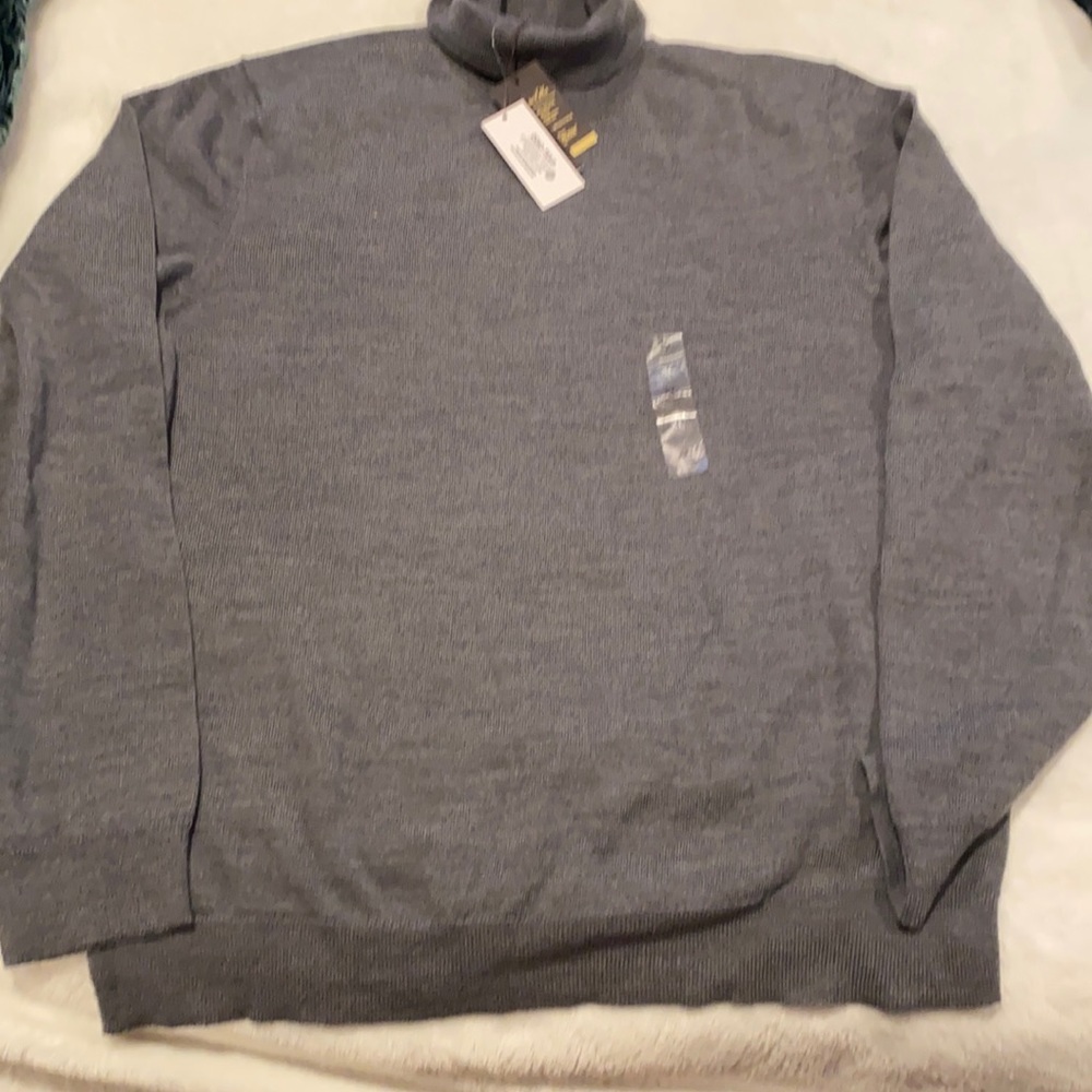 Tasso Elba men’s merino wool blend gray turtleneck